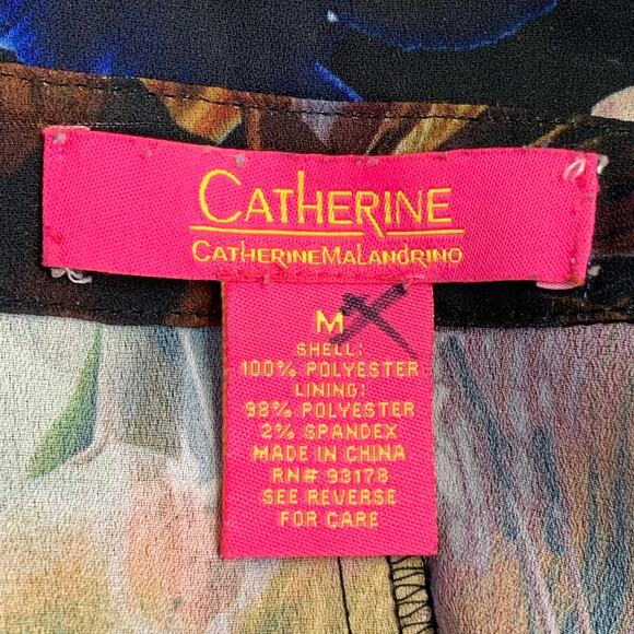 M Black Multi Color Polyester Floral 3/4 Sleeves Shirt Dress - Picture 8 of 9